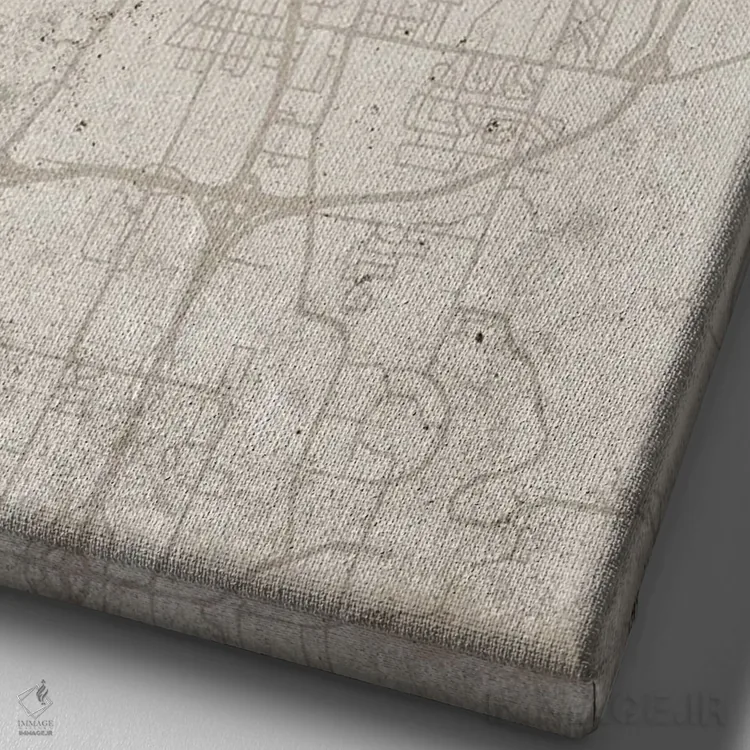 تابلو دکوراتیو Illinois City Map Abstract Style,نقشه شهر اسپرینگفیلد، ا… اثر وال دکور ادیکت - نمای نزدیک بافت بوم