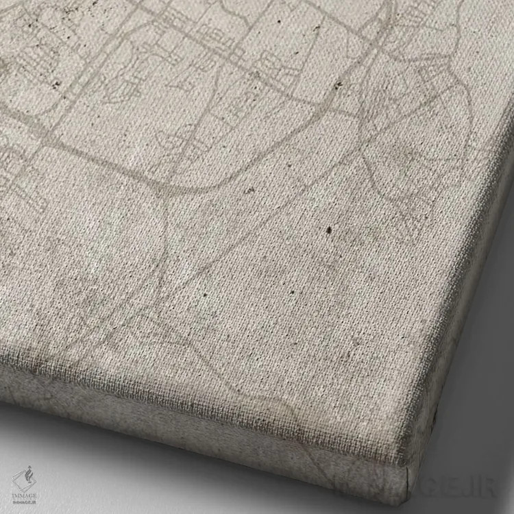تابلو دکوراتیو Georgia City Map Abstract Style,نقشه شهر ساوانا، جورجیا… اثر وال دکور ادیکت - نمای نزدیک بافت بوم