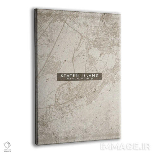 تابلو دکوراتیو New York City Map Abstract Style,نقشه استاتن آیلند، نیوی… اثر وال دکور ادیکت - نمای پرسپکتیو محصول