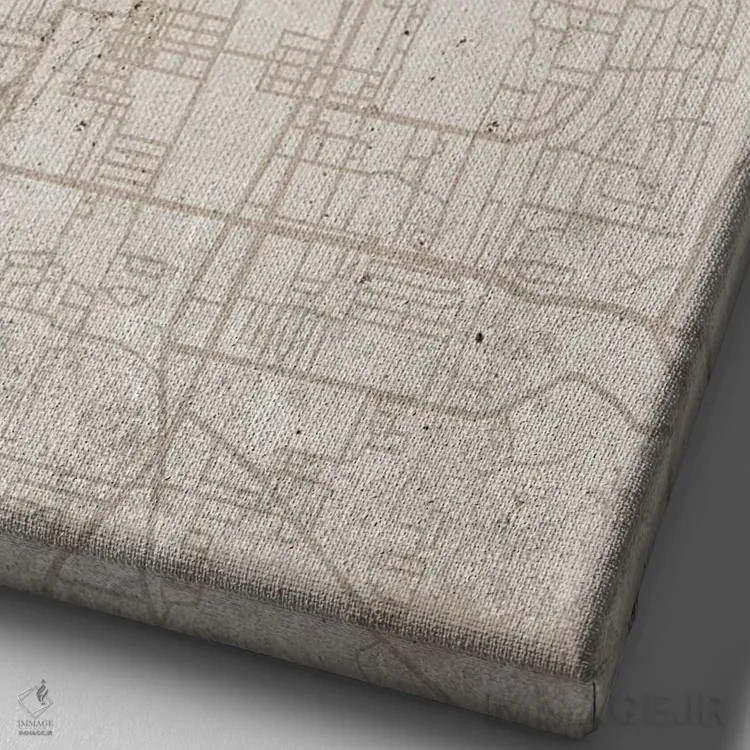 تابلو دکوراتیو Florida City Map Abstract Style,نقشه شهر تالاهاسی، فلوری… اثر وال دکور ادیکت - نمای نزدیک بافت بوم