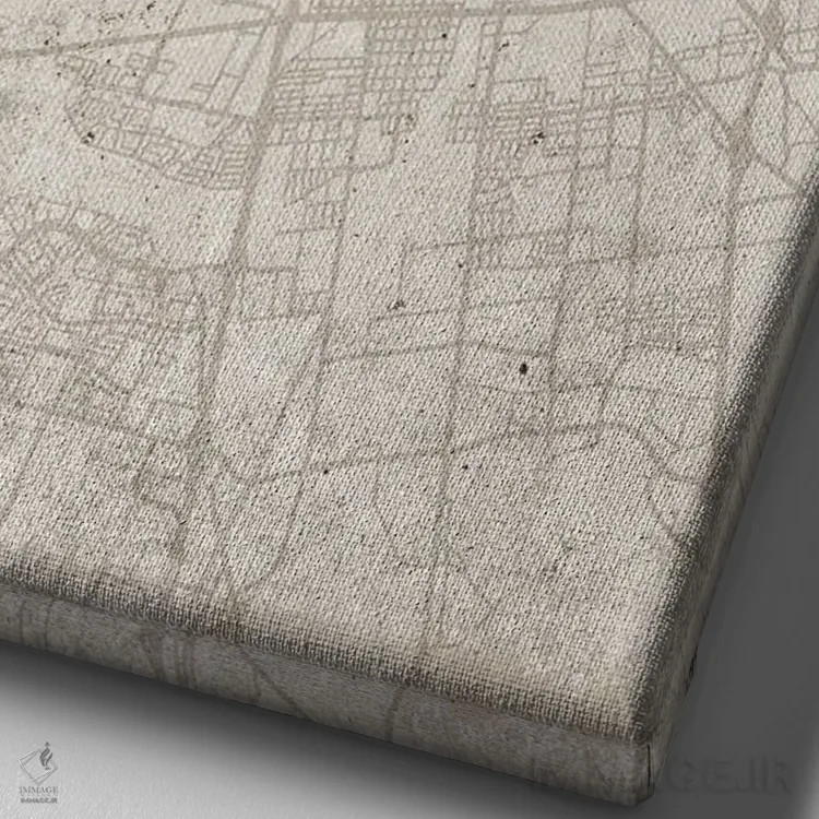 تابلو دکوراتیو California City Map Abstract Style,نقشه شهر استوکتون، کا… اثر وال دکور ادیکت - نمای نزدیک بافت بوم