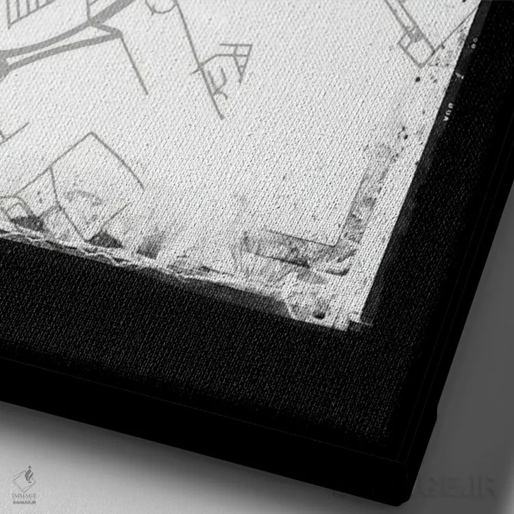 تابلو دکوراتیو New Jersey, City Map Black White Grey Style,نقشه جرسی سی… اثر وال دکور ادیکت - نمای نزدیک بافت بوم
