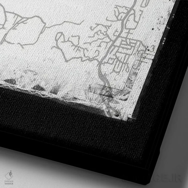 تابلو دکوراتیو Arizona City Map Black White Grey Style,نقشه شهر سدونا… اثر وال دکور ادیکت - نمای نزدیک بافت بوم
