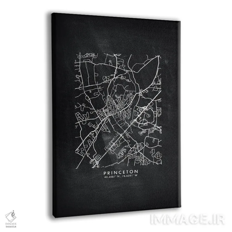 تابلو دکوراتیو New Jersey City Map Chalkboard Style,نقشه شهر پرینستون… اثر وال دکور ادیکت - نمای پرسپکتیو محصول
