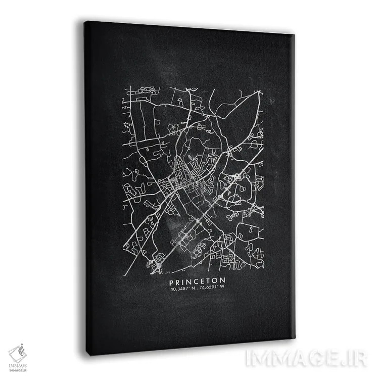 تابلو دکوراتیو New Jersey City Map Chalkboard Style,نقشه شهر پرینستون… اثر وال دکور ادیکت - نمای پرسپکتیو محصول