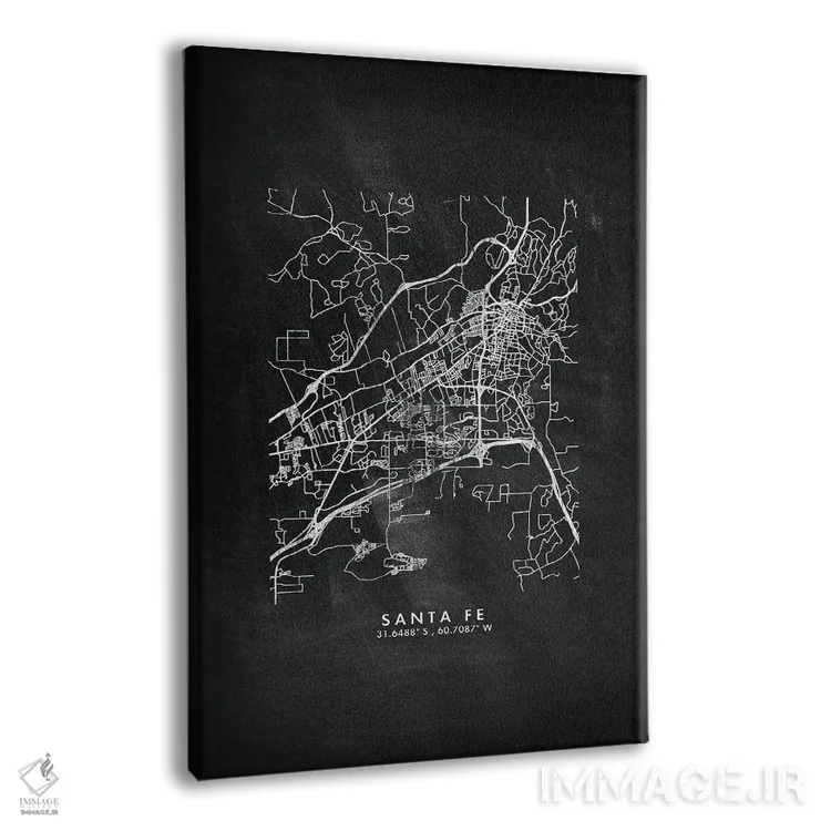 تابلو دکوراتیو Argentina City Map Chalkboard Style,نقشه شهر سانتا فه، آ… اثر وال دکور ادیکت - نمای پرسپکتیو محصول