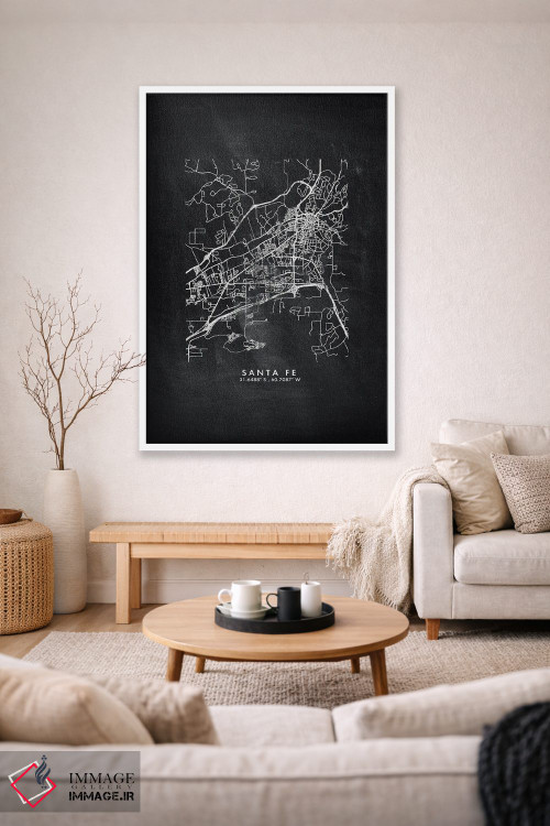تابلو دکوراتیو Argentina City Map Chalkboard Style,نقشه شهر سانتا فه، آ… اثر وال دکور ادیکت - D1W