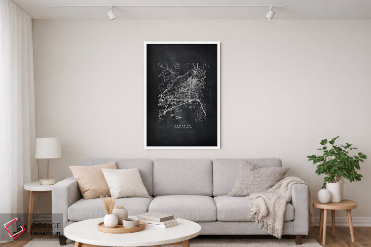 تابلو دکوراتیو Argentina City Map Chalkboard Style,نقشه شهر سانتا فه، آ… اثر وال دکور ادیکت - D3W