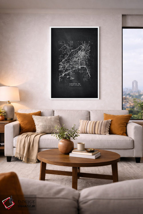 تابلو دکوراتیو Argentina City Map Chalkboard Style,نقشه شهر سانتا فه، آ… اثر وال دکور ادیکت - D4W