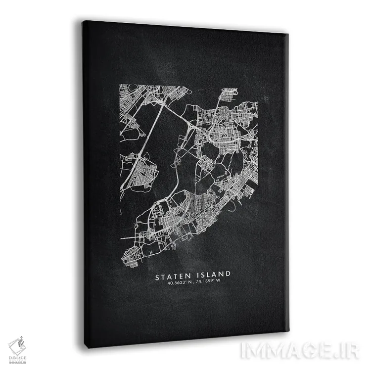 تابلو دکوراتیو New York City Map Chalkboard Style,نقشه استتن آیلند نیوی… اثر وال دکور ادیکت - نمای پرسپکتیو محصول