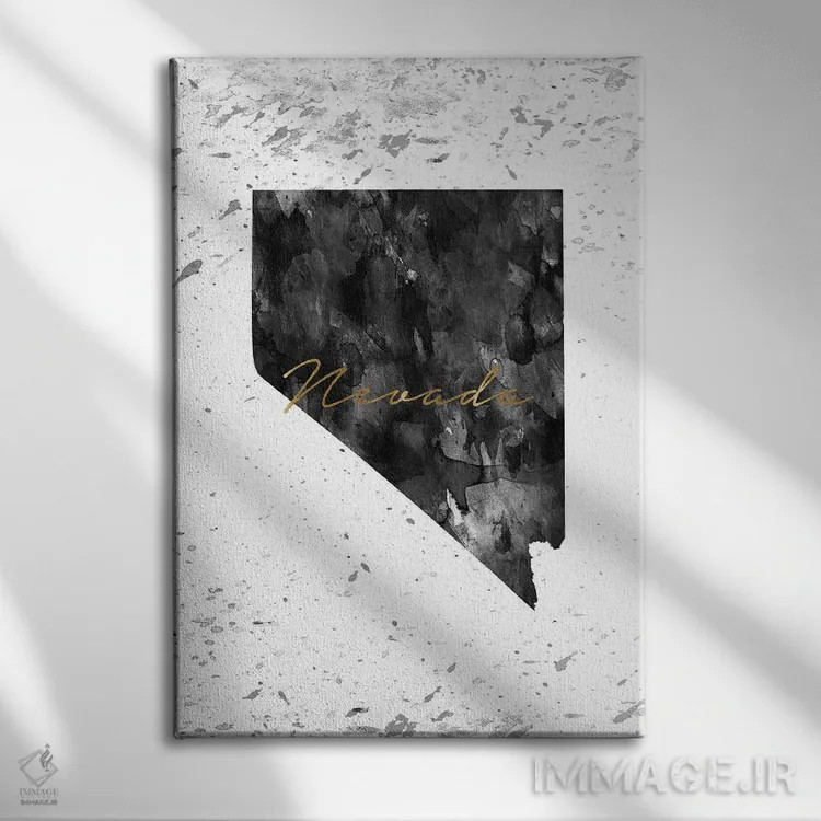تابلو دکوراتیو نوادا سیاه و سفید با جزئیات طلایی اثر وال دکور ادیکت - نمای روبهرو روی دیوار