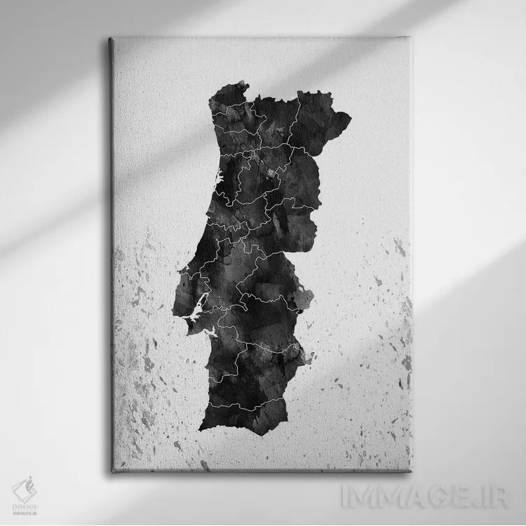 تابلو دکوراتیو پرتغال سیاه و سفید اثر وال دکور ادیکت - نمای روبهرو روی دیوار