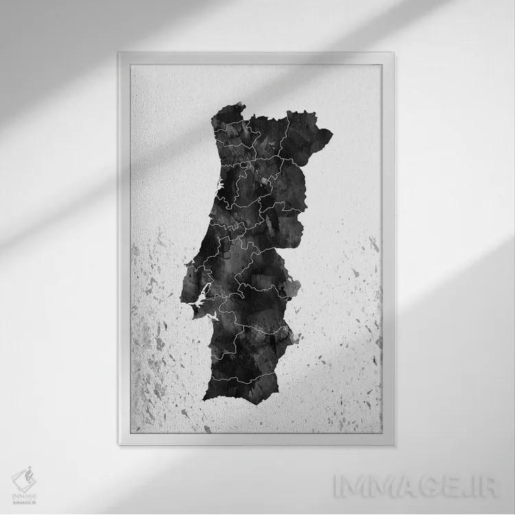 تابلو دکوراتیو پرتغال سیاه و سفید اثر وال دکور ادیکت - نمای قابدار سفید