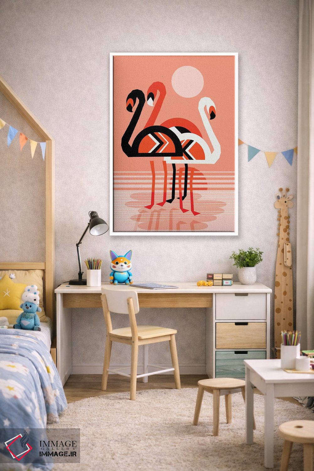 تابلو مدرن فلامینگو اثر واکـا دیزاینز - D1W
