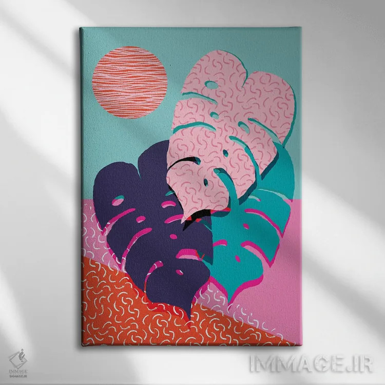 تابلو انتزاعی خیلی بزرگ/عالی اثر واکـا دیزاینز - نمای روبهرو روی دیوار