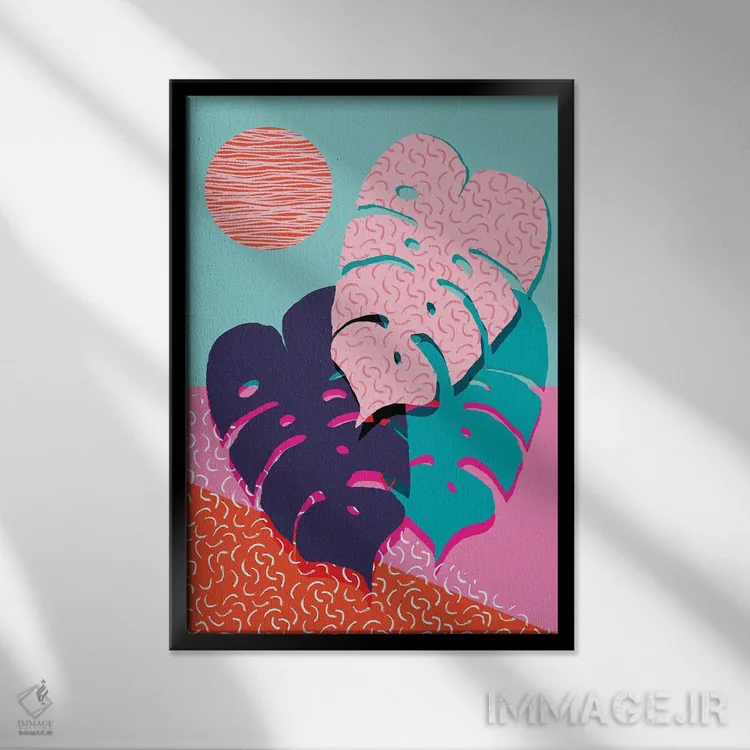 تابلو انتزاعی خیلی بزرگ/عالی اثر واکـا دیزاینز - نمای قابدار مشکی