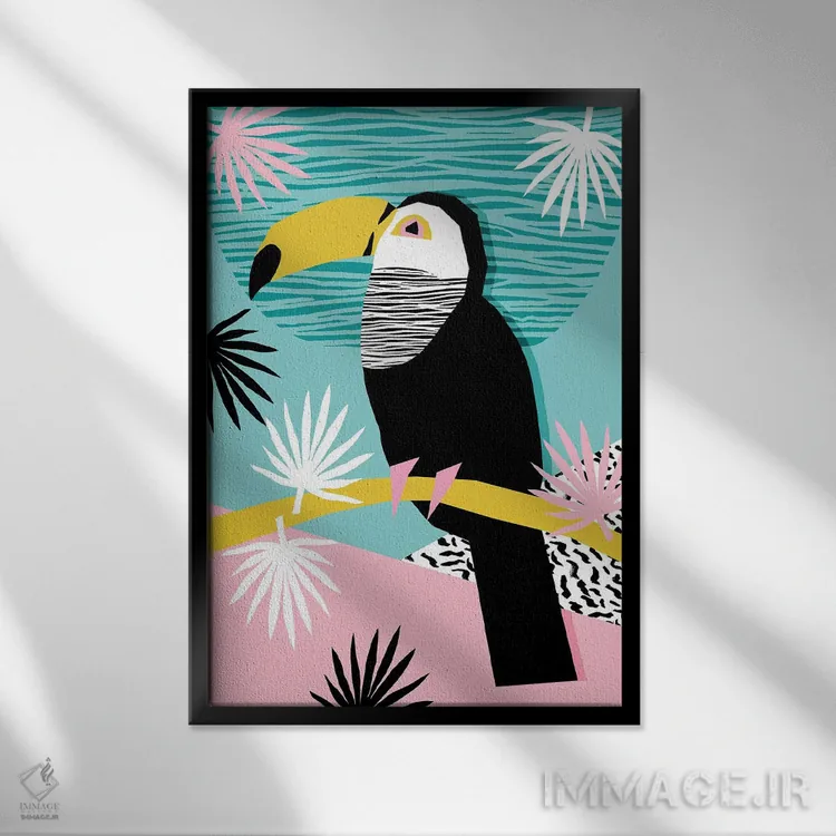 تابلو مدرن خل و چل/گیج اثر واکـا دیزاینز - نمای قابدار مشکی