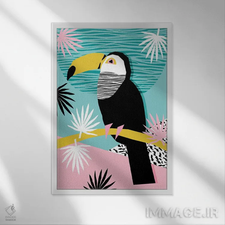 تابلو مدرن خل و چل/گیج اثر واکـا دیزاینز - نمای قابدار سفید