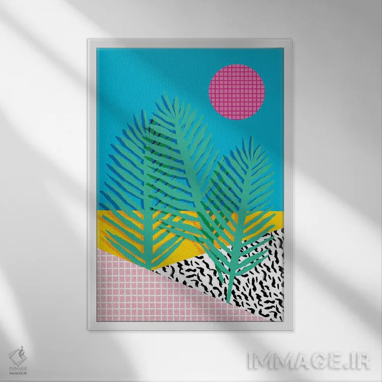 تابلو انتزاعی بسیار بزرگ/عظیم اثر واکـا دیزاینز - نمای قابدار سفید