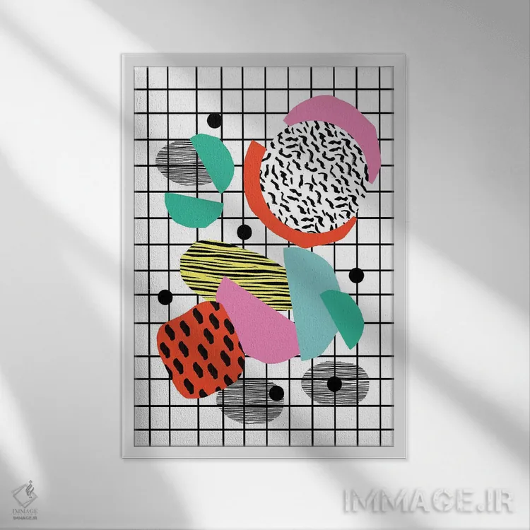 تابلو انتزاعی دار و دسته/گروه دوستان اثر واکـا دیزاینز - نمای قابدار سفید