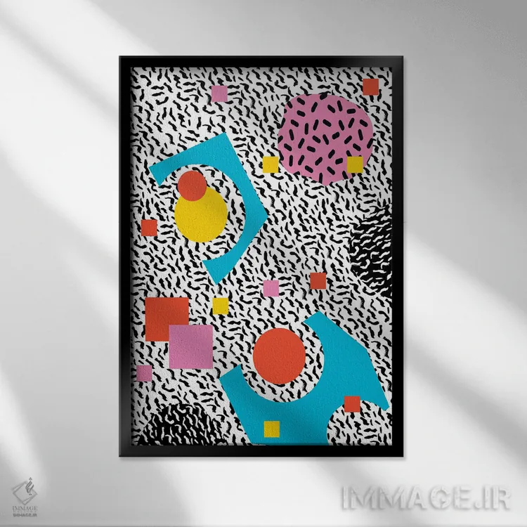 تابلو انتزاعی ریلـیو اثر واکـا دیزاینز - نمای قابدار مشکی