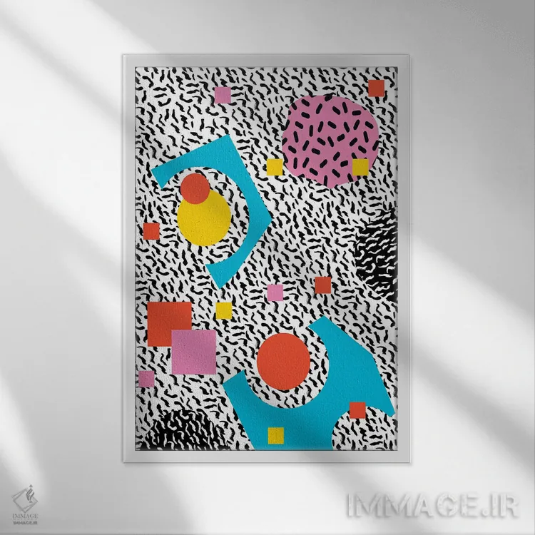 تابلو انتزاعی ریلـیو اثر واکـا دیزاینز - نمای قابدار سفید