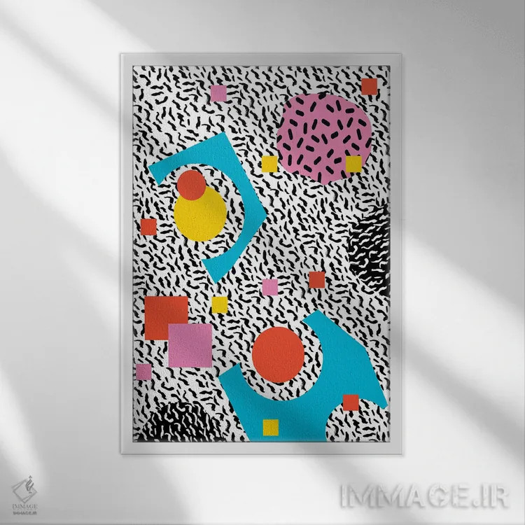 تابلو انتزاعی ریلـیو اثر واکـا دیزاینز - نمای قابدار سفید