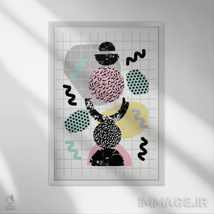 تابلو انتزاعی دادگر اثر واکـا دیزاینز - نمای قابدار سفید
