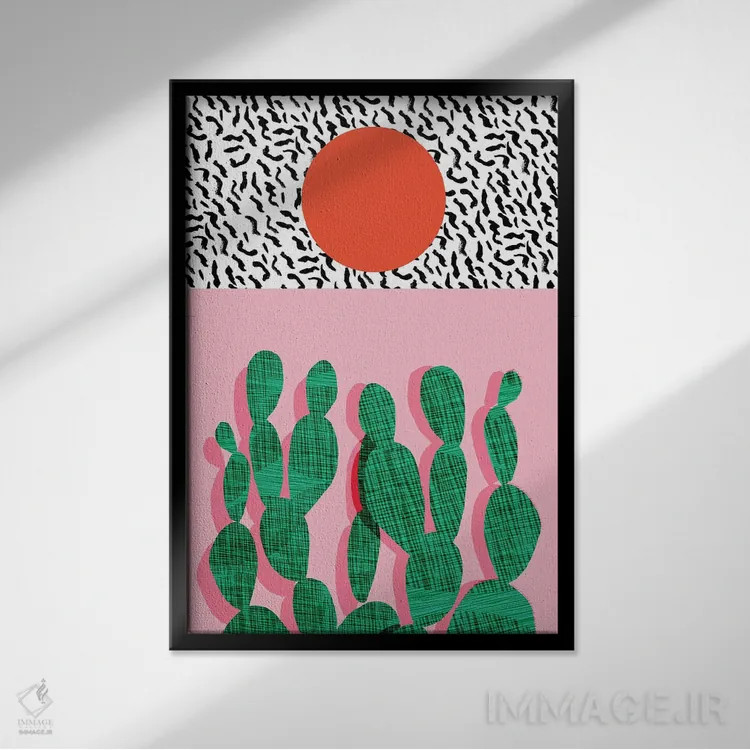 تابلو انتزاعی عصبی اثر واکـا دیزاینز - نمای قابدار مشکی