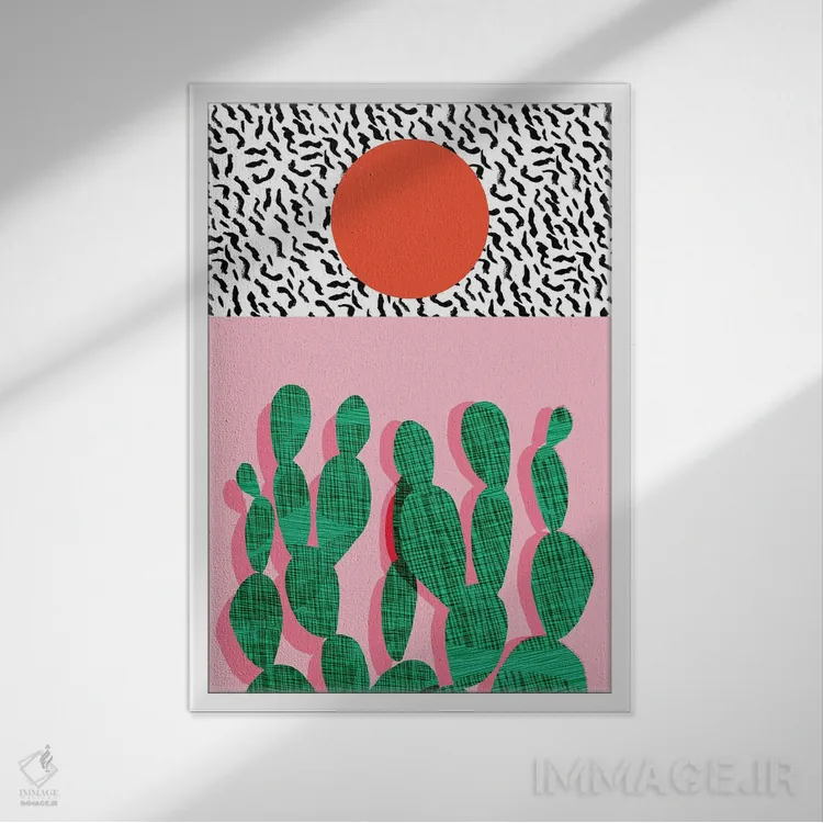 تابلو انتزاعی عصبی اثر واکـا دیزاینز - نمای قابدار سفید