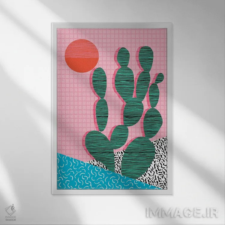 تابلو مدرن سلام اثر واکـا دیزاینز - نمای قابدار سفید