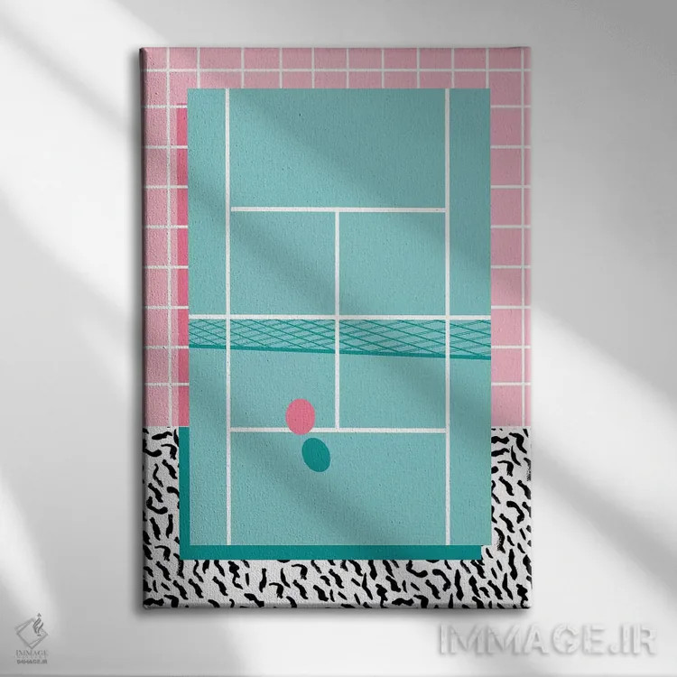 تابلو مدرن پسر توپ جمع کن اثر واکـا دیزاینز - نمای روبهرو روی دیوار