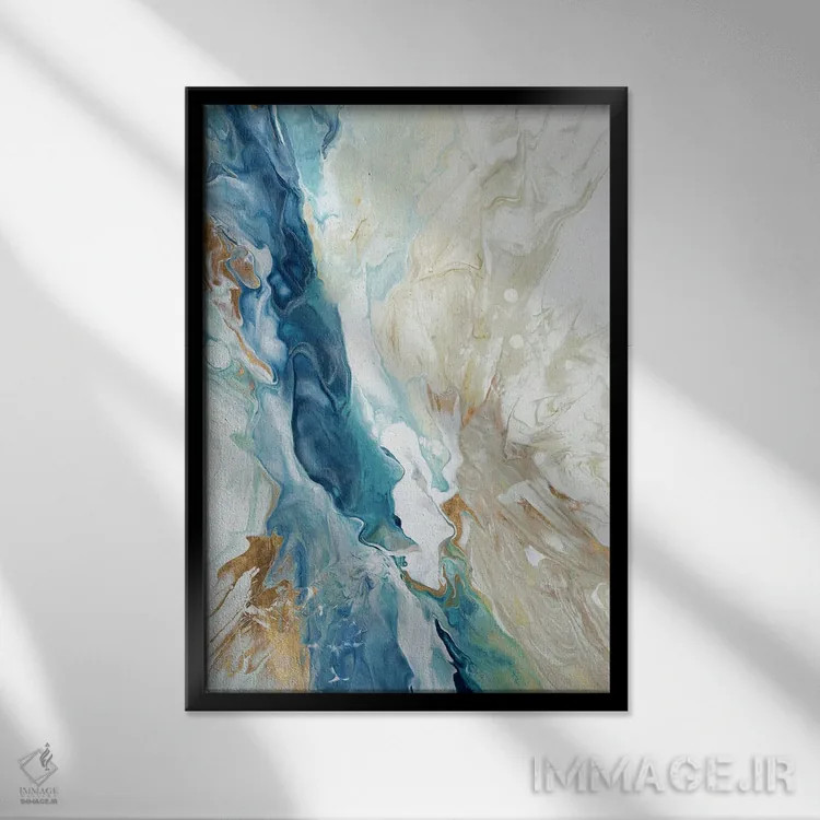 تابلو انتزاعی نیاگارا اثر وندی کروکر - نمای قابدار مشکی