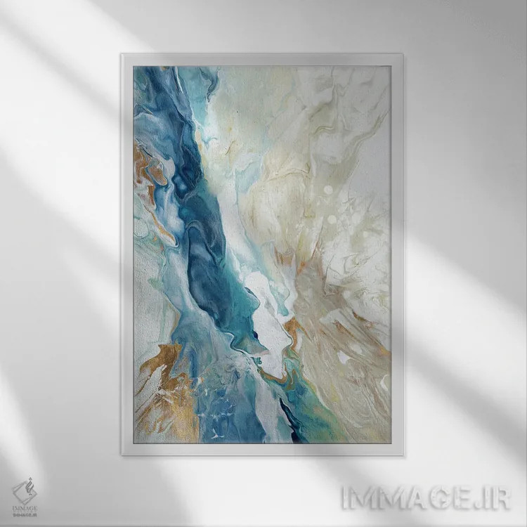 تابلو انتزاعی نیاگارا اثر وندی کروکر - نمای قابدار سفید