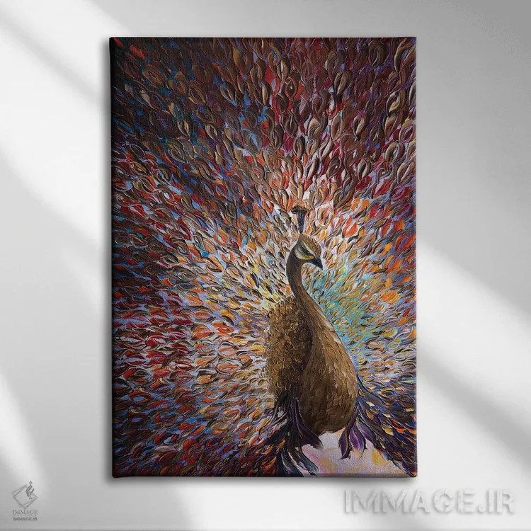 تابلو دکوراتیو طاووس X اثر ویلسون لاو - نمای روبهرو روی دیوار
