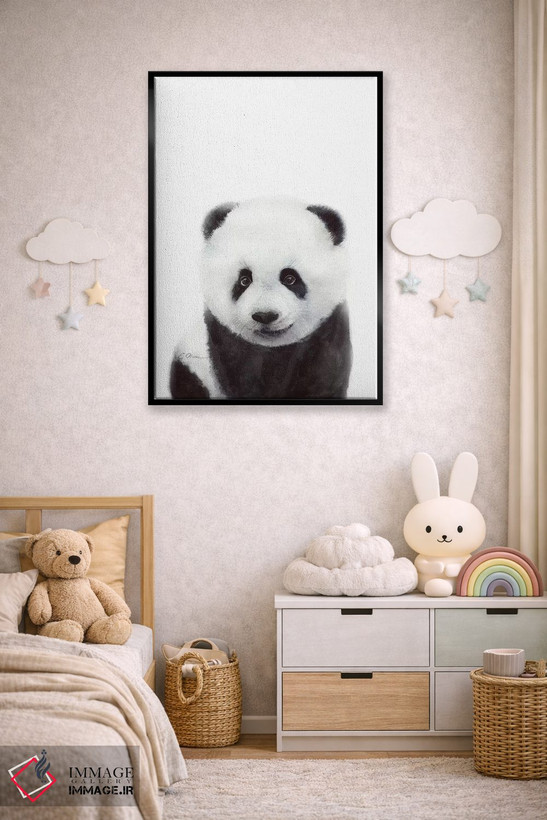 تابلو دکوراتیو پاندای بچه اثر واترکالر لاو - D4B