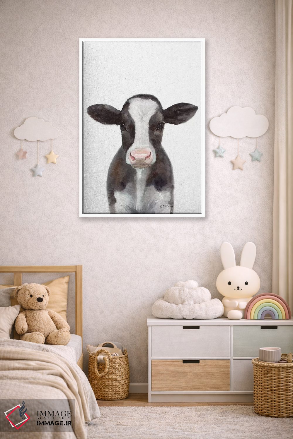 تابلو دکوراتیو گوساله هلشتاین اثر واترکالر لاو - D4W