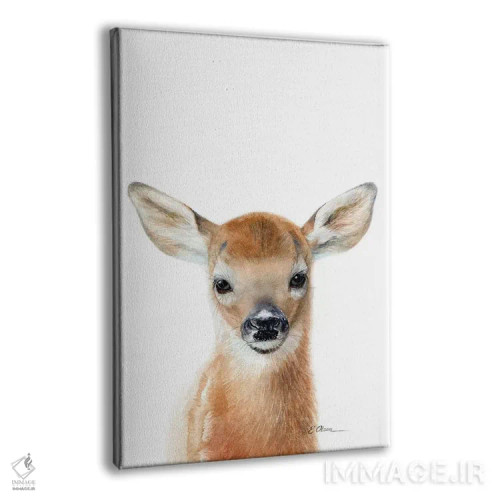 تابلو دکوراتیو آهوچه بچه اثر واترکالر لاو - نمای پرسپکتیو محصول