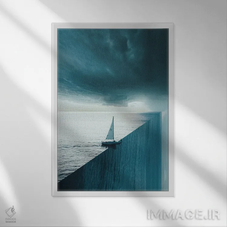 تابلو دکوراتیو ماجراجویی در واقعیت وارونه اثر ویلمن آرو - نمای قابدار سفید