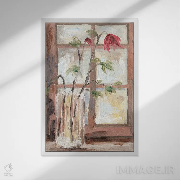 تابلو دکوراتیو کنار پنجره I اثر ملیسا وانگ - نمای قابدار سفید