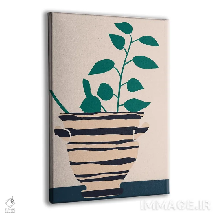تابلو مدرن گلدان رقصان با نخل II اثر ملیسا وانگ - نمای پرسپکتیو محصول