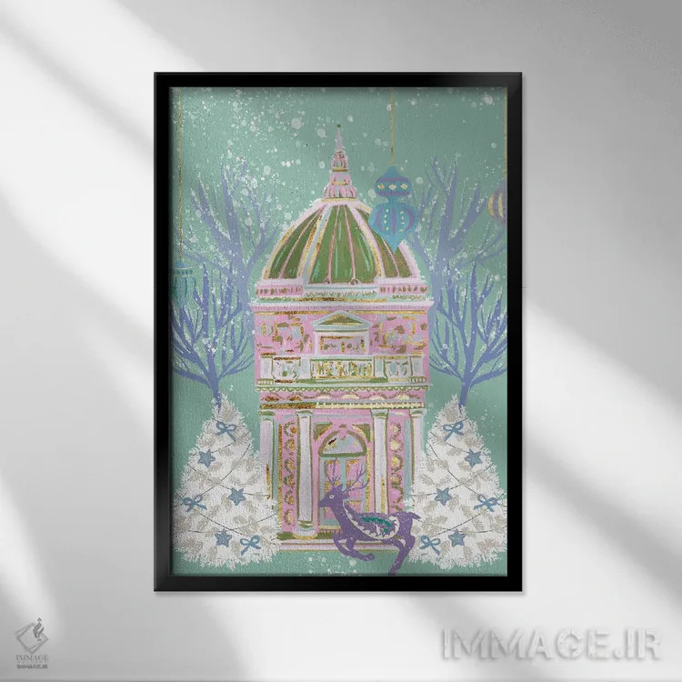 تابلو مینیمال تعطیلات زمستانی IV اثر ملیسا وانگ - نمای قابدار مشکی