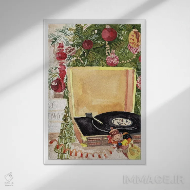 تابلو دکوراتیو کریسمس شیرین در خانه II اثر ملیسا وانگ - نمای قابدار سفید