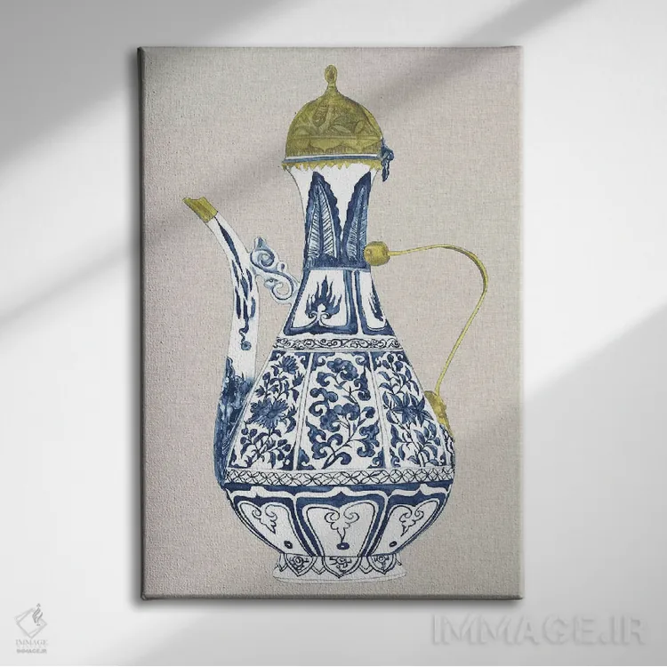 تابلو دکوراتیو گلدان چینی عتیقه II اثر ملیسا وانگ - نمای روبهرو روی دیوار