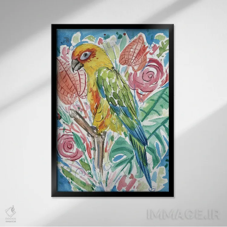 تابلو دکوراتیو پرتره گرمسیری IV اثر ملیسا وانگ - نمای قابدار مشکی