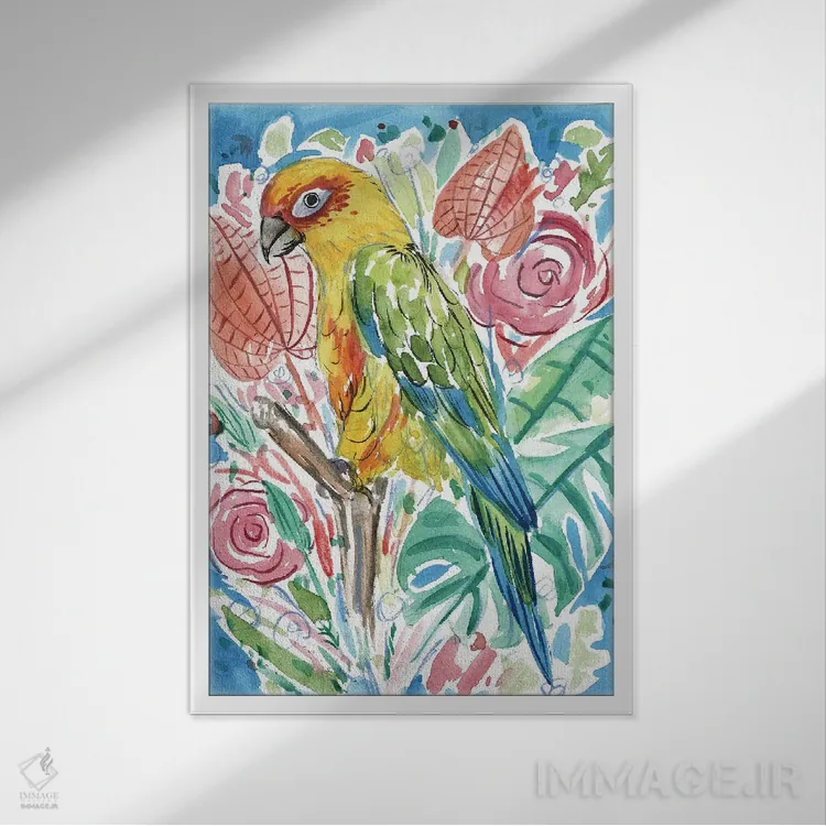 تابلو دکوراتیو پرتره گرمسیری IV اثر ملیسا وانگ - نمای قابدار سفید