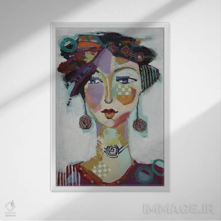 تابلو دکوراتیو لیزی II اثر وینی ایتون - نمای قابدار سفید