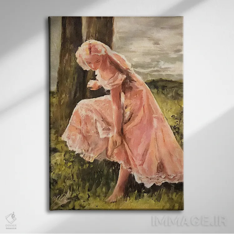 تابلو دکوراتیو گل رز در میان خارها اثر ویلیام اوکسر - نمای روبهرو روی دیوار