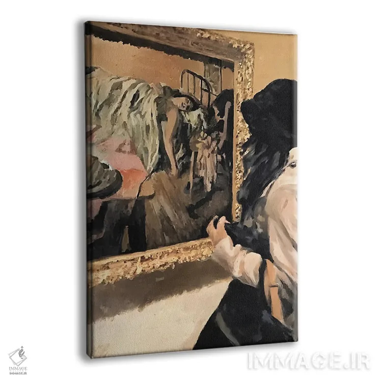 تابلو دکوراتیو Escaping The Rain,عصر دیرهنگام، فرار از باران اثر ویلیام اوکسر - نمای پرسپکتیو محصول