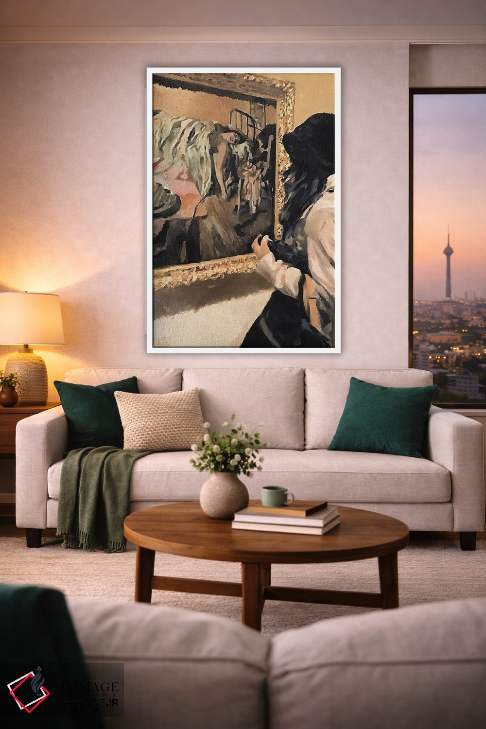 تابلو دکوراتیو Escaping The Rain,عصر دیرهنگام، فرار از باران اثر ویلیام اوکسر - D1W